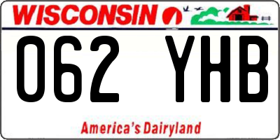 WI license plate 062YHB