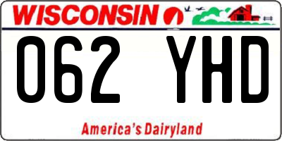 WI license plate 062YHD