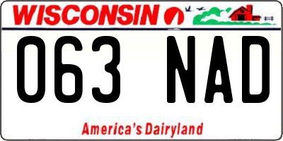 WI license plate 063NAD