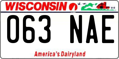 WI license plate 063NAE