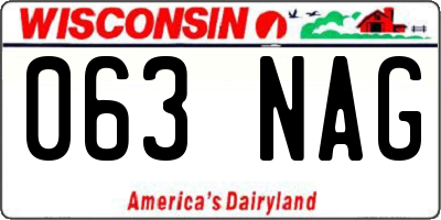 WI license plate 063NAG