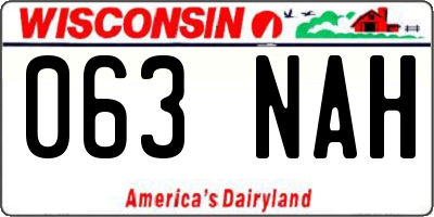 WI license plate 063NAH