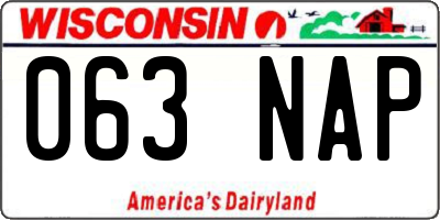 WI license plate 063NAP