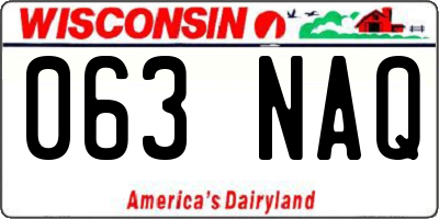 WI license plate 063NAQ