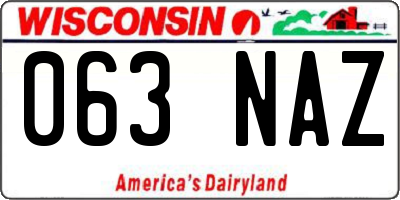 WI license plate 063NAZ