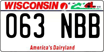 WI license plate 063NBB