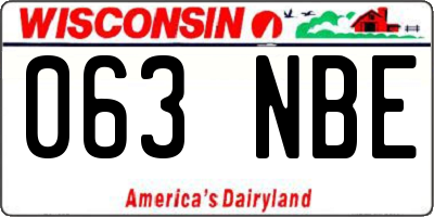 WI license plate 063NBE