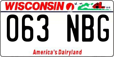 WI license plate 063NBG