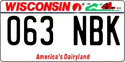 WI license plate 063NBK