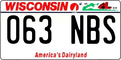 WI license plate 063NBS