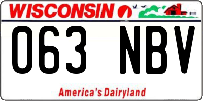 WI license plate 063NBV