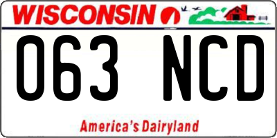 WI license plate 063NCD