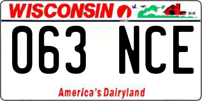 WI license plate 063NCE