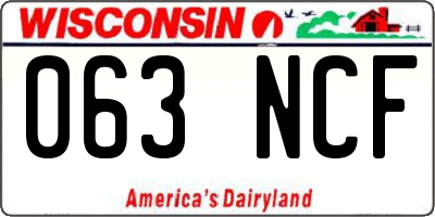 WI license plate 063NCF
