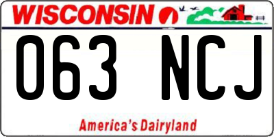 WI license plate 063NCJ