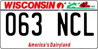 WI license plate 063NCL