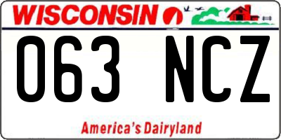 WI license plate 063NCZ