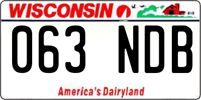 WI license plate 063NDB