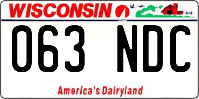 WI license plate 063NDC
