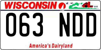 WI license plate 063NDD