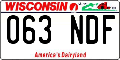 WI license plate 063NDF