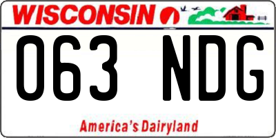 WI license plate 063NDG