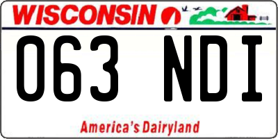 WI license plate 063NDI
