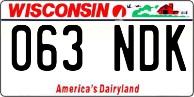 WI license plate 063NDK