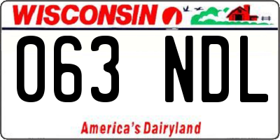 WI license plate 063NDL