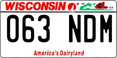 WI license plate 063NDM