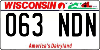 WI license plate 063NDN