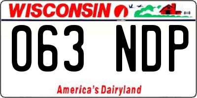 WI license plate 063NDP