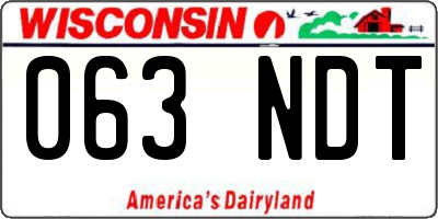 WI license plate 063NDT