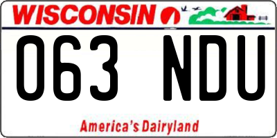 WI license plate 063NDU