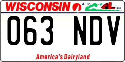 WI license plate 063NDV