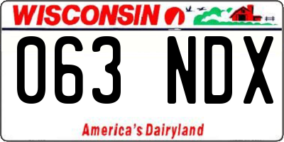 WI license plate 063NDX