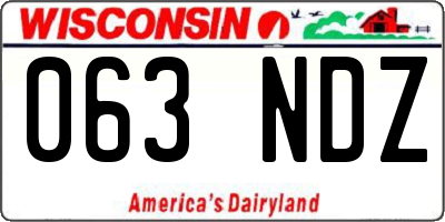 WI license plate 063NDZ