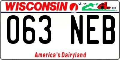 WI license plate 063NEB