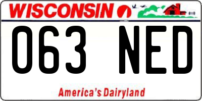 WI license plate 063NED