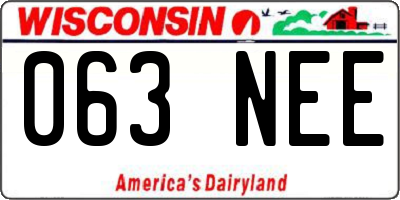 WI license plate 063NEE