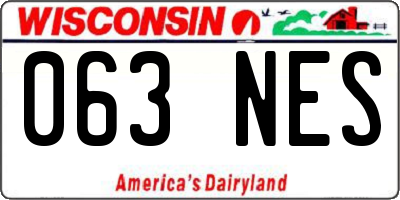 WI license plate 063NES