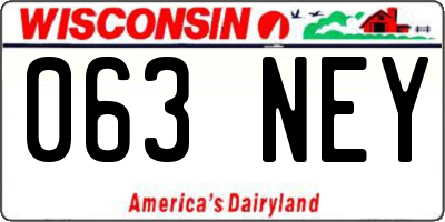WI license plate 063NEY