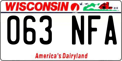 WI license plate 063NFA