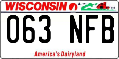 WI license plate 063NFB