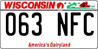 WI license plate 063NFC