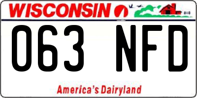 WI license plate 063NFD