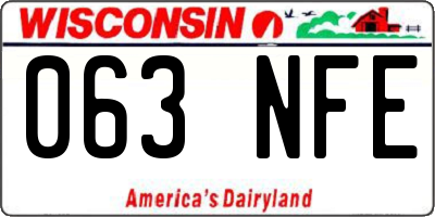 WI license plate 063NFE