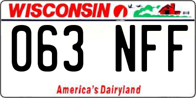 WI license plate 063NFF