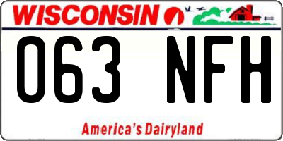 WI license plate 063NFH