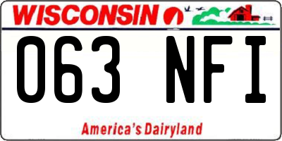 WI license plate 063NFI